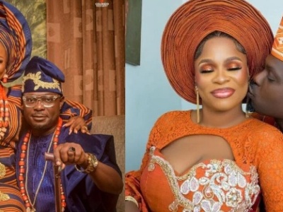 Kunle Afod’s wife, Desola reacts as he calls for prayers on their marriage.